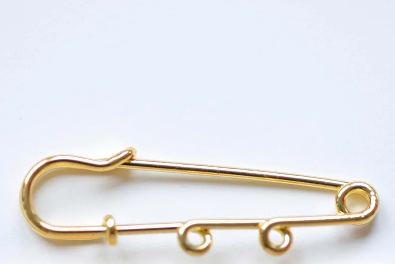10 pcs Shiny Gold Kilt Pin Safety Pins Broochs One/Two/Three/Four/Five Loops