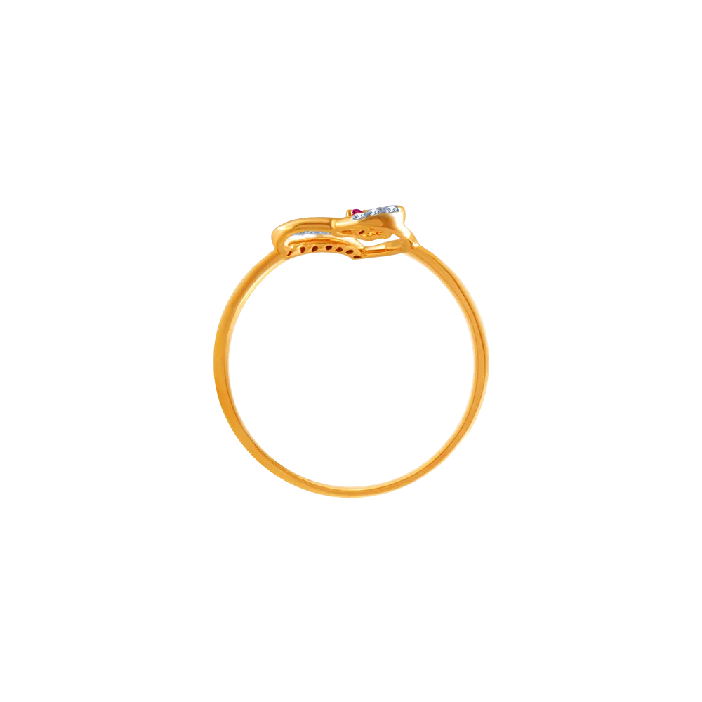 14k (585) Yellow Gold And Diamond Ring For Women