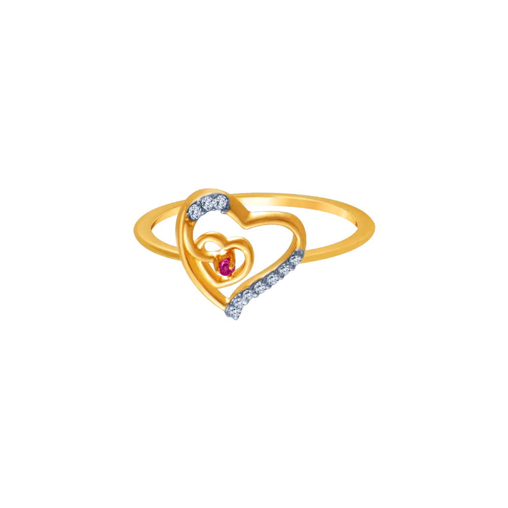 14k (585) Yellow Gold And Diamond Ring For Women