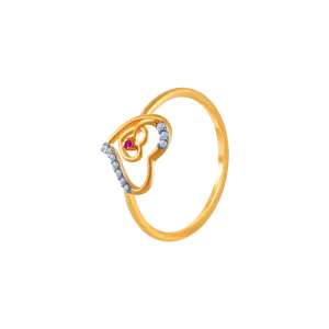 14k (585) Yellow Gold And Diamond Ring For Women