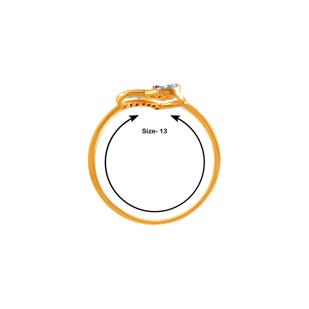 14k (585) Yellow Gold And Diamond Ring For Women