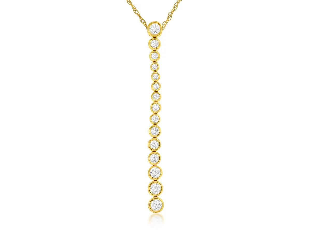 14K DIAMOND STICK NECKLACE