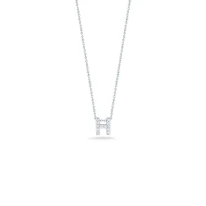 18KT WG ROBERTO COIN LOVE LETTER &#34;H&#34; INITIAL NECKLACE