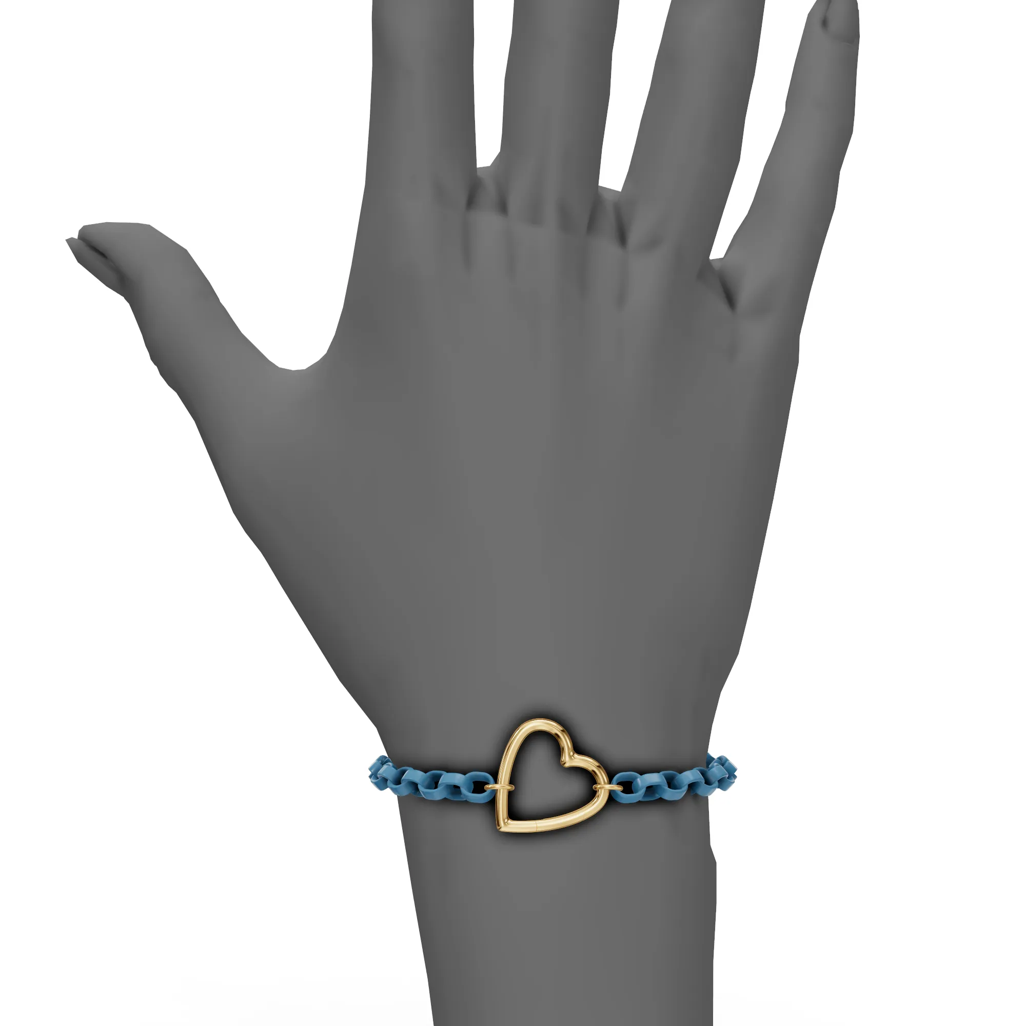 5.6mm Stainless Steel Aqua Blue Chain Hinge Bracelet