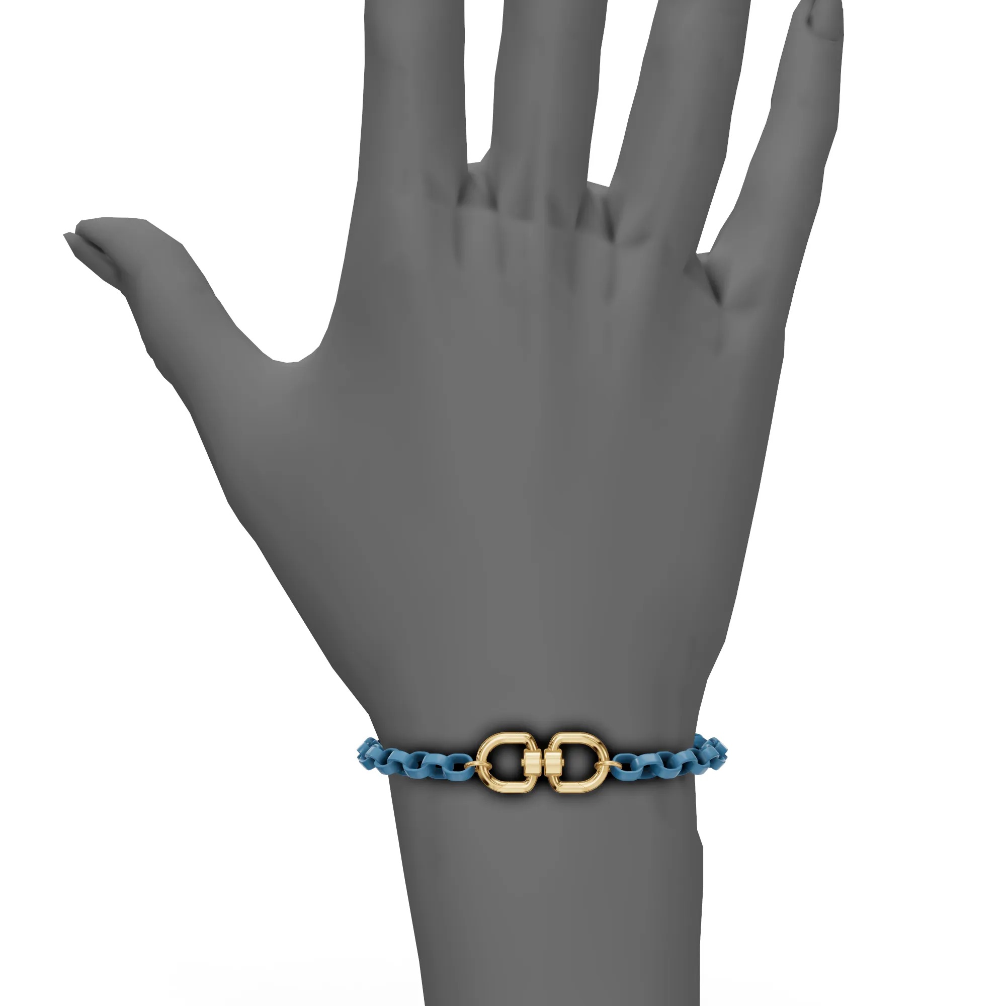 5.6mm Stainless Steel Aqua Blue Chain Hinge Bracelet