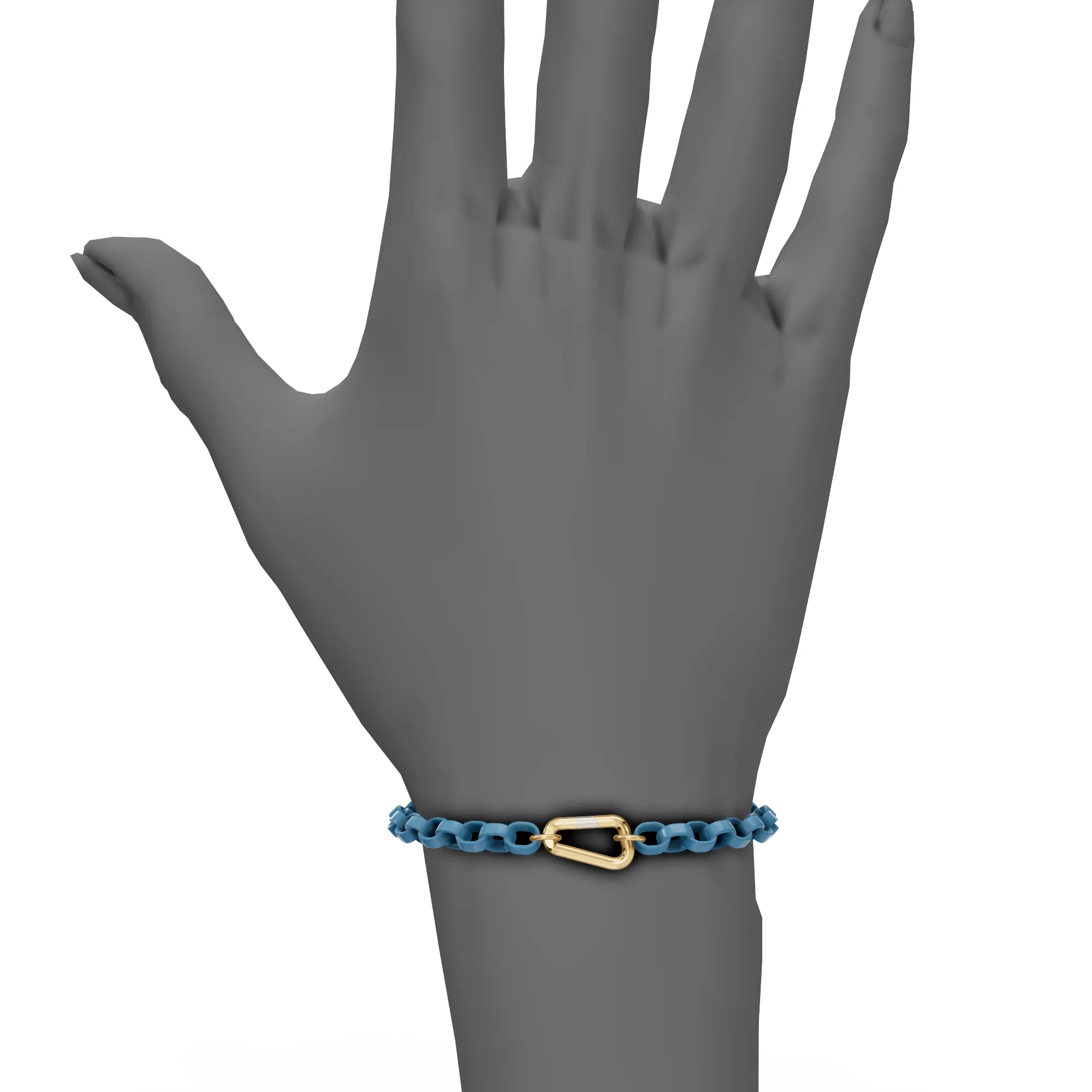 5.6mm Stainless Steel Aqua Blue Chain Hinge Bracelet