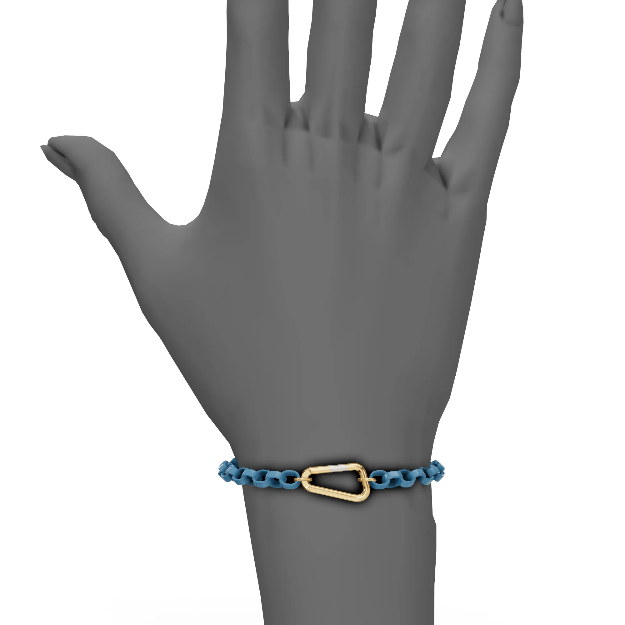 5.6mm Stainless Steel Aqua Blue Chain Hinge Bracelet