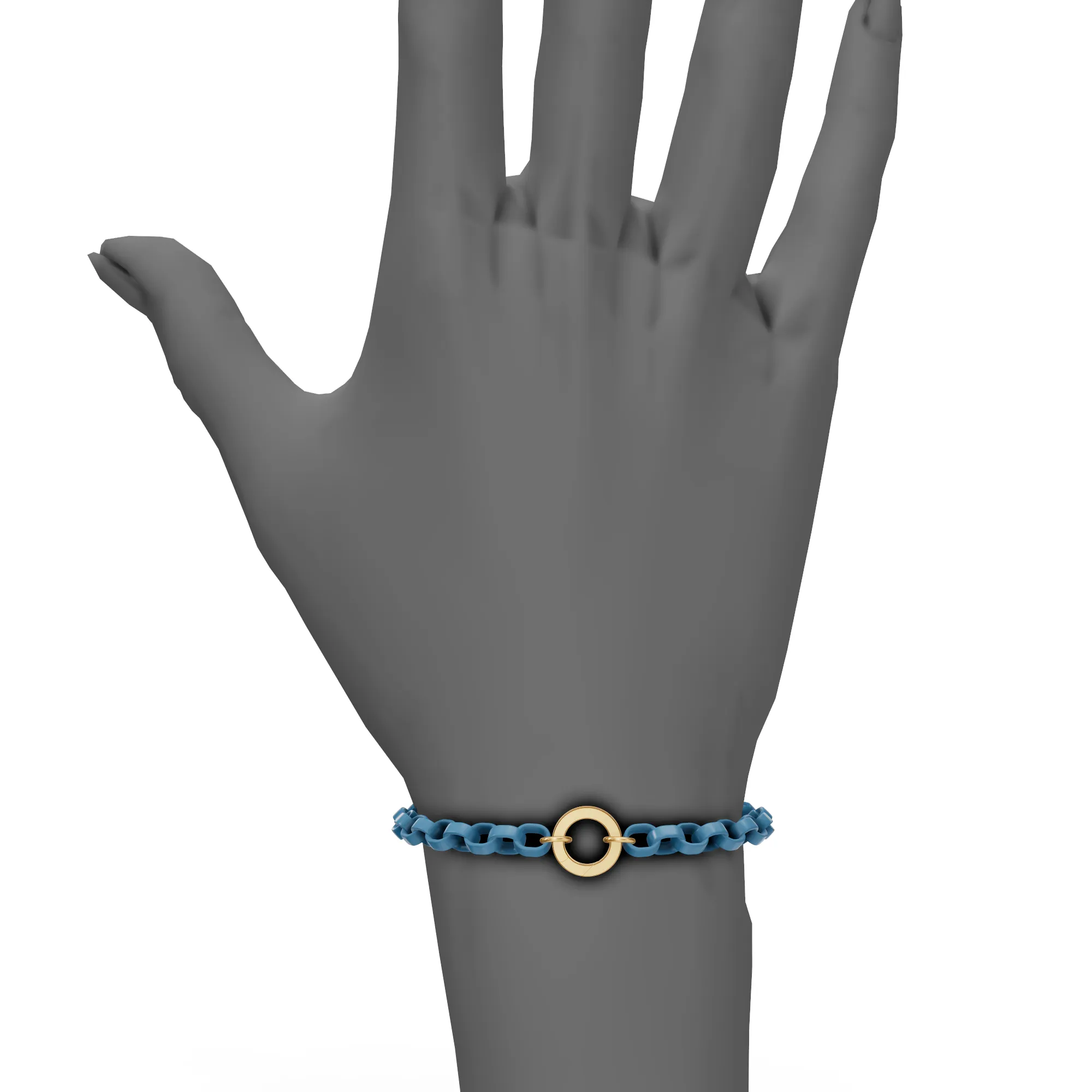 5.6mm Stainless Steel Aqua Blue Chain Hinge Bracelet