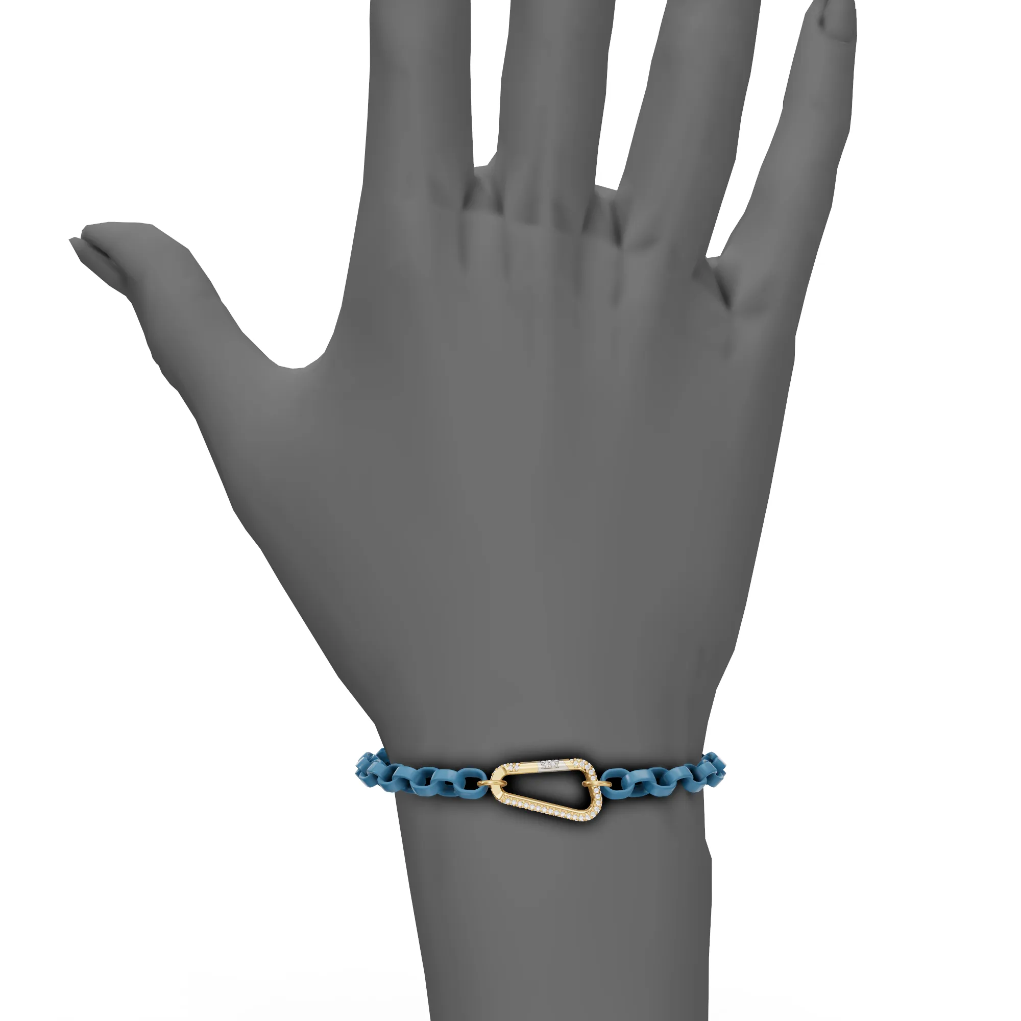 5.6mm Stainless Steel Aqua Blue Chain Hinge Bracelet