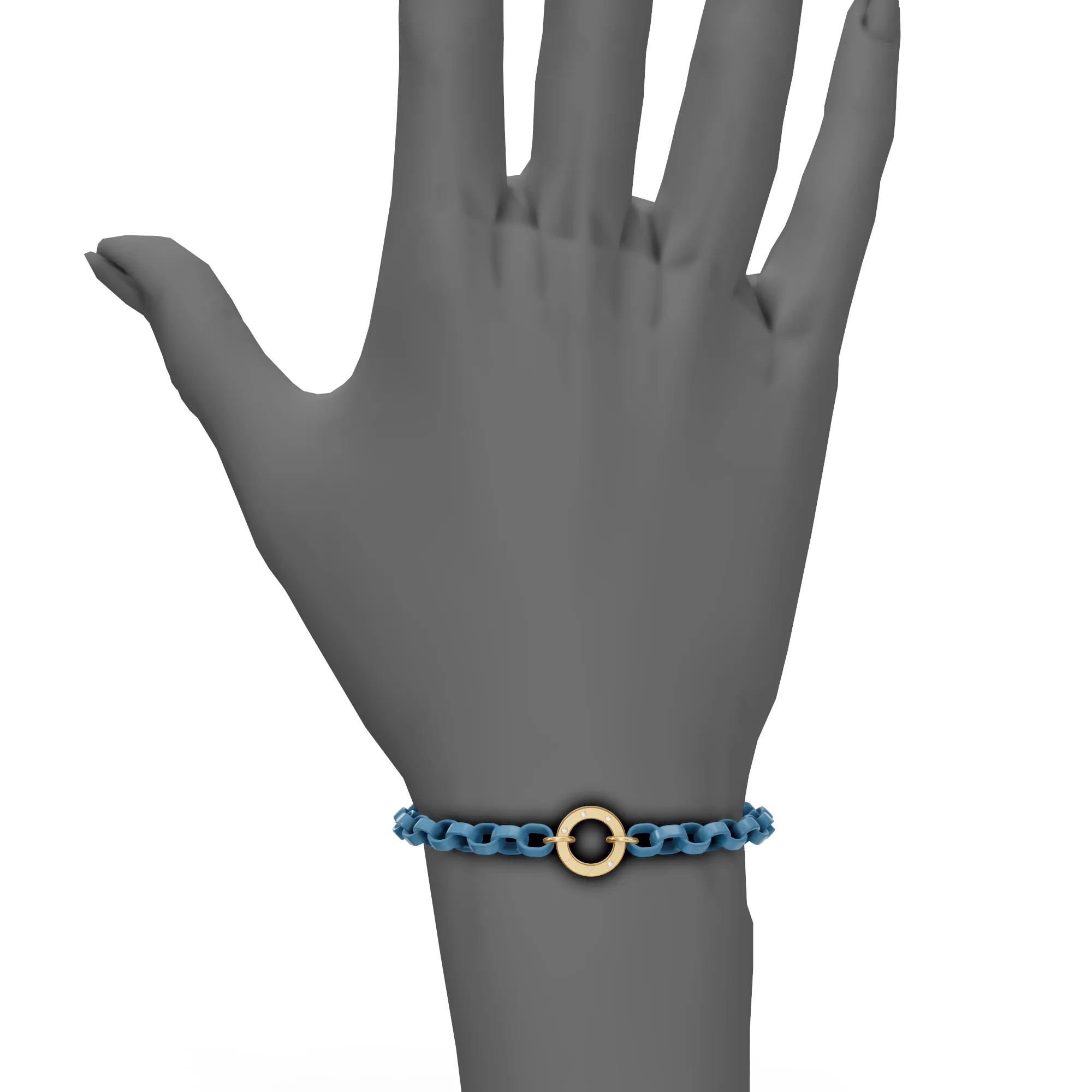 5.6mm Stainless Steel Aqua Blue Chain Hinge Bracelet