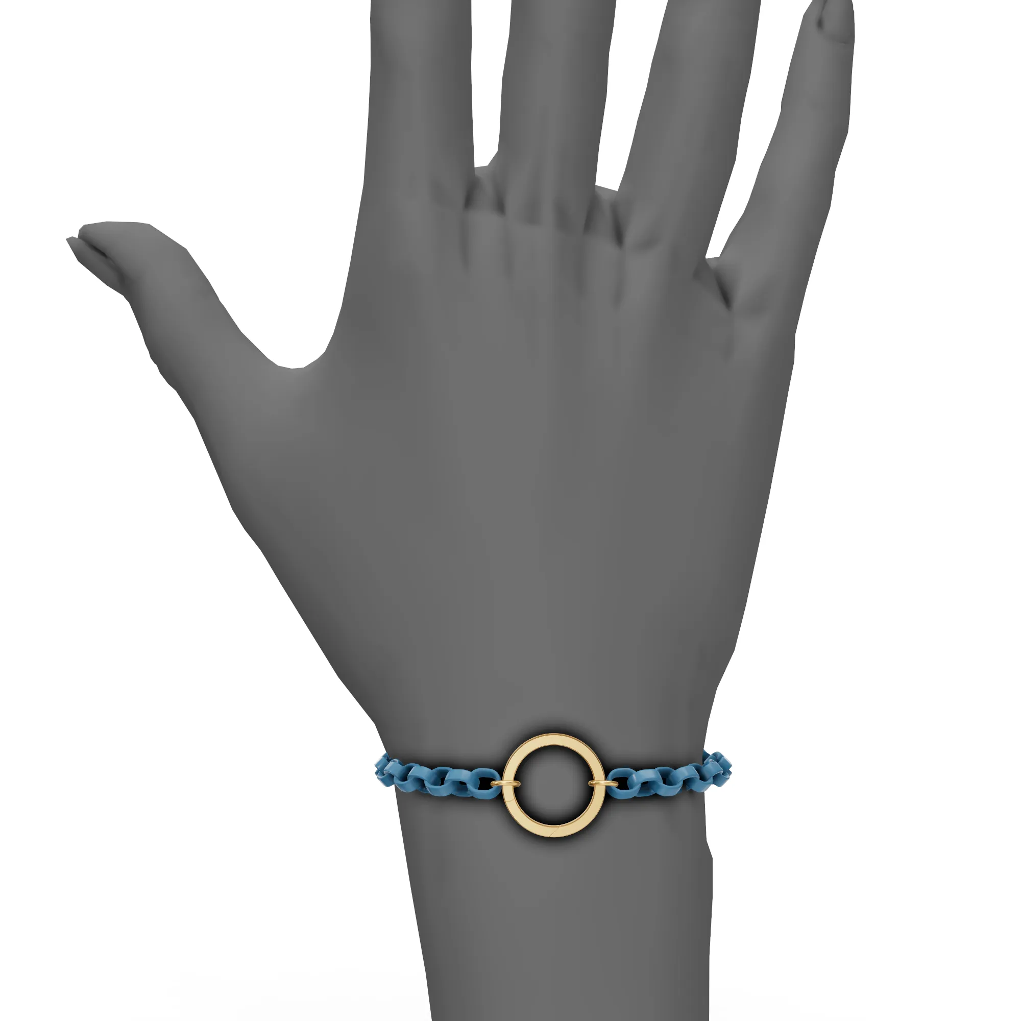 5.6mm Stainless Steel Aqua Blue Chain Hinge Bracelet