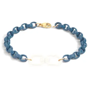 5.6mm Stainless Steel Aqua Blue Chain Hinge Bracelet