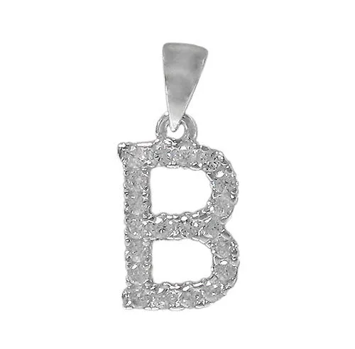 925 Sterling Silver CZ Initial Necklace