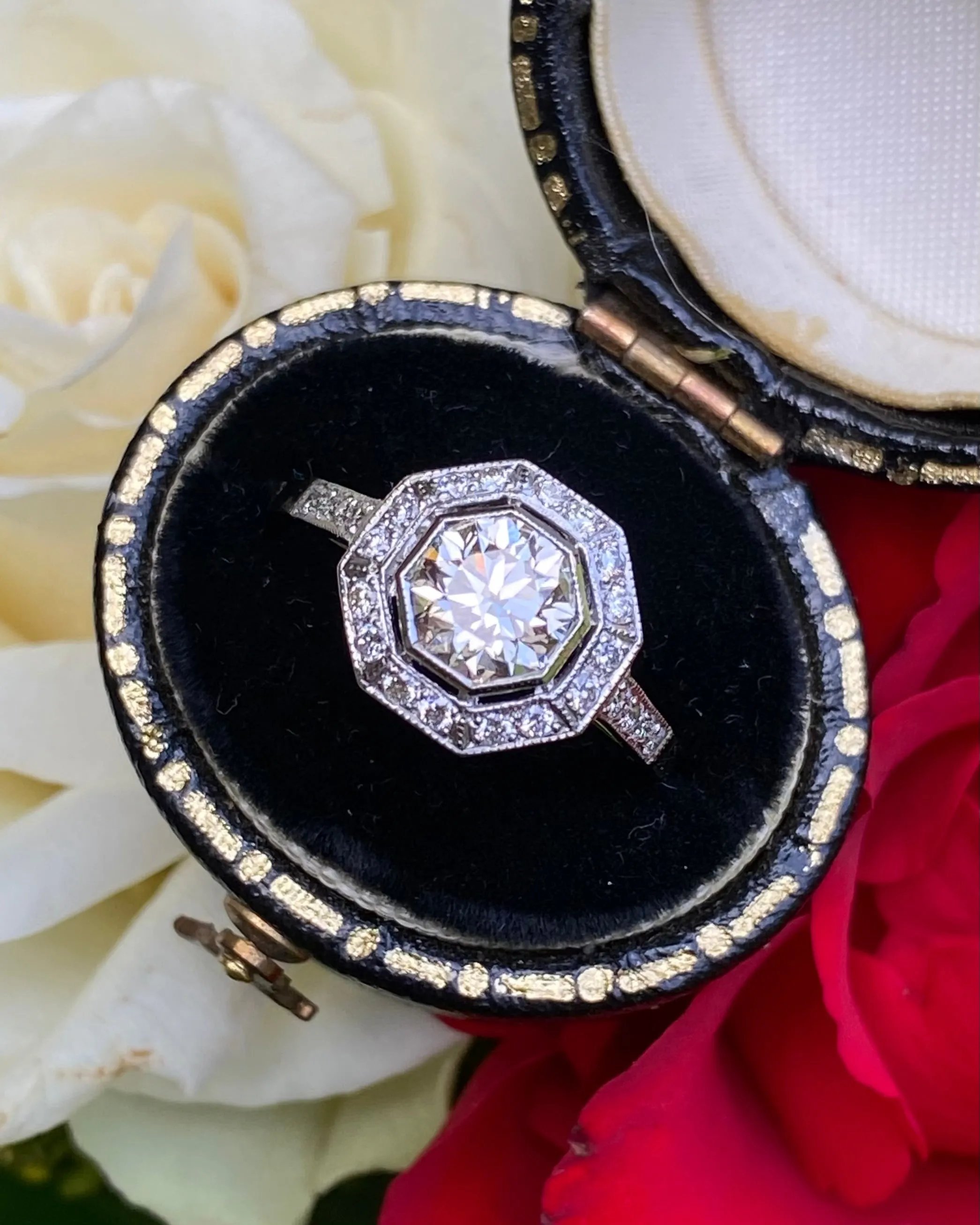 Art Deco Diamond Solitaire Engagement Ring 1.15ct Platinum