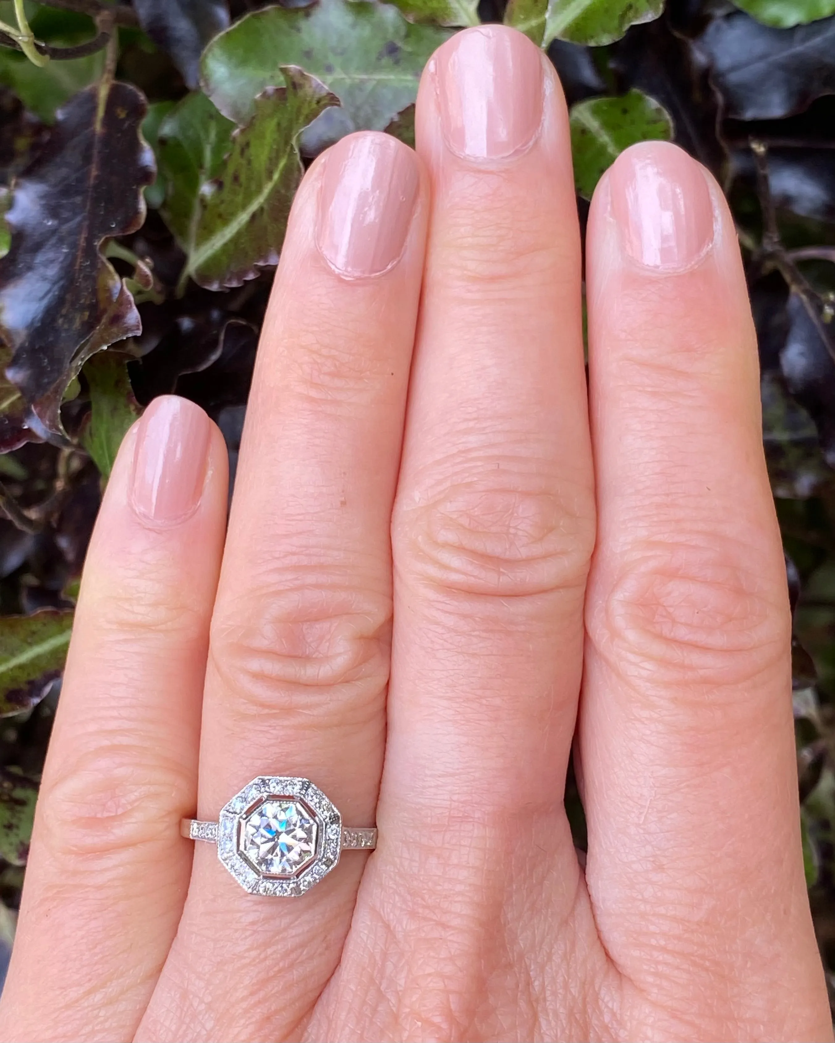 Art Deco Diamond Solitaire Engagement Ring 1.15ct Platinum