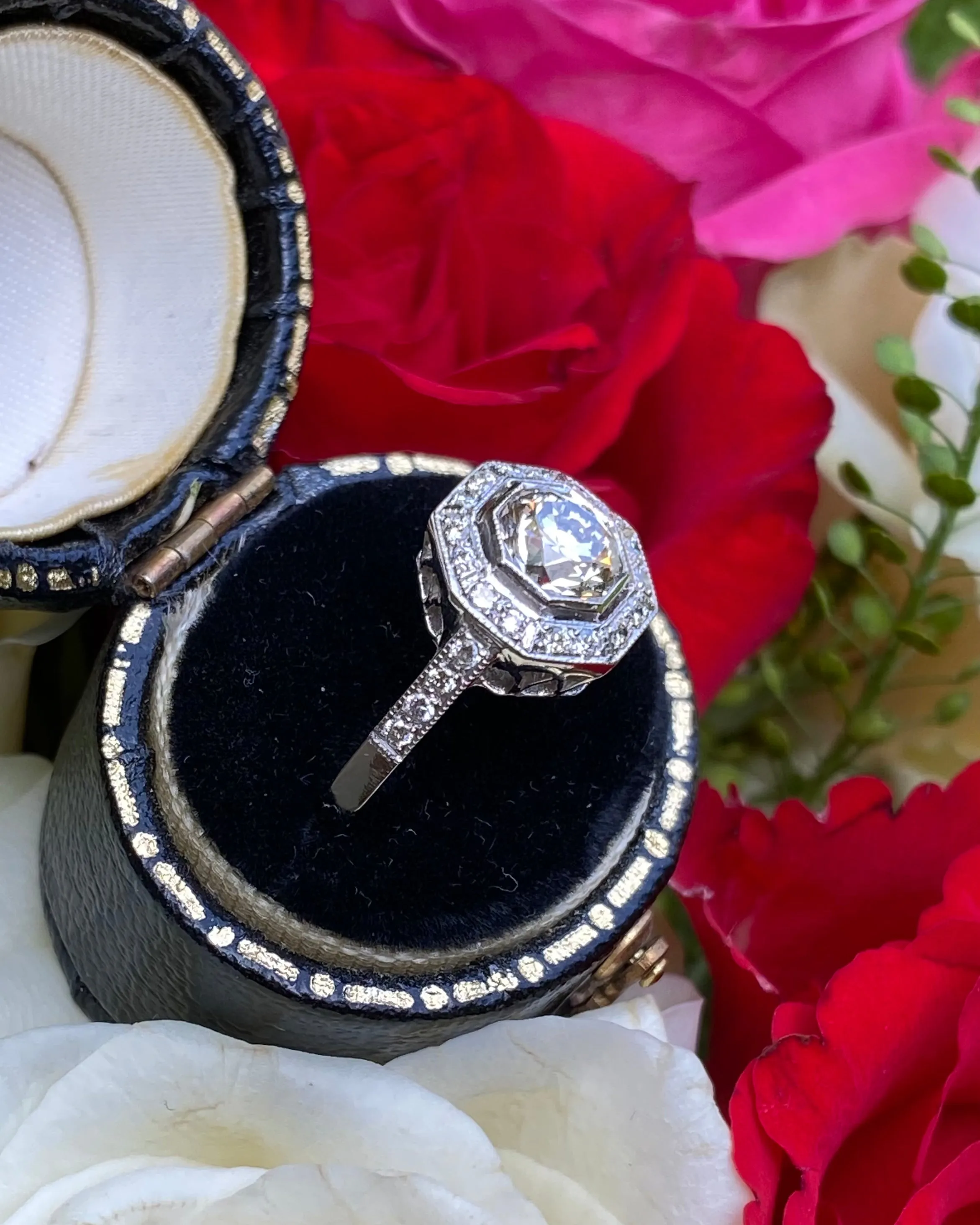 Art Deco Diamond Solitaire Engagement Ring 1.15ct Platinum