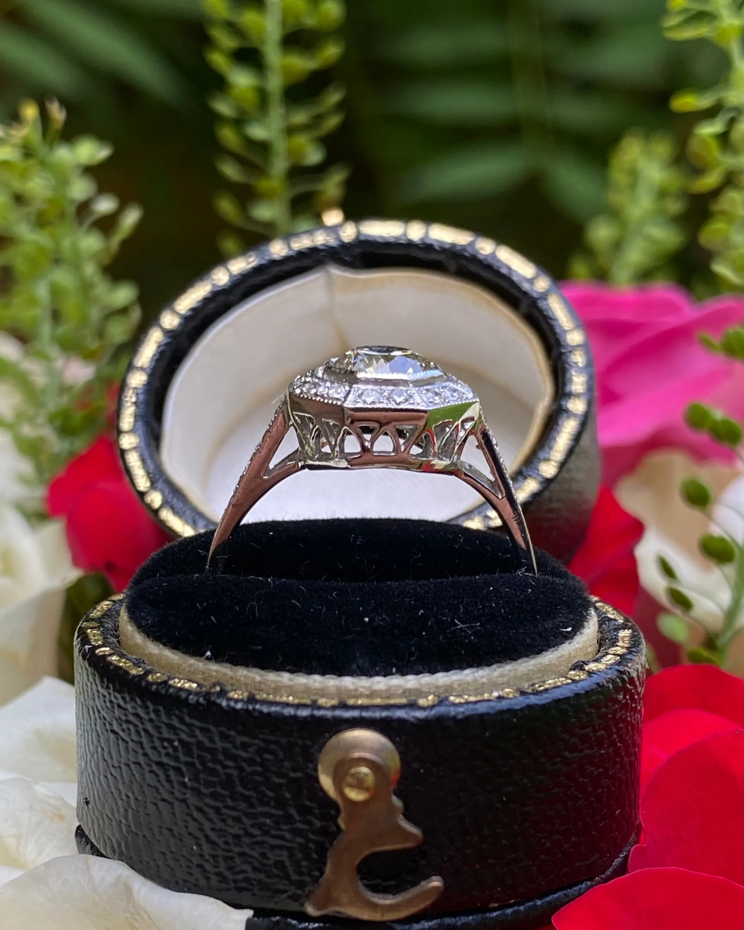 Art Deco Diamond Solitaire Engagement Ring 1.15ct Platinum