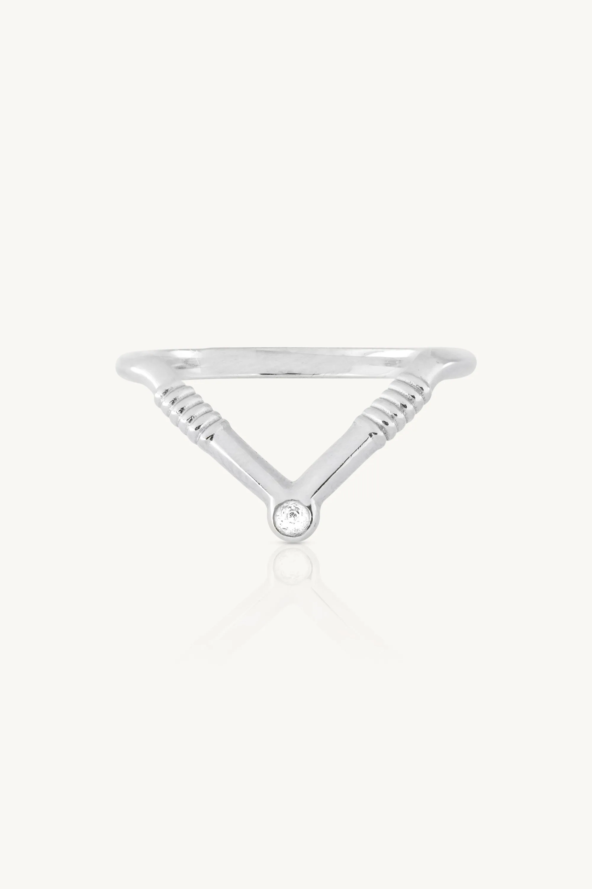 Banded Chevron Silver Stacker