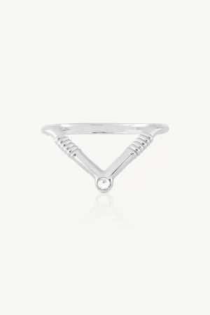 Banded Chevron Silver Stacker