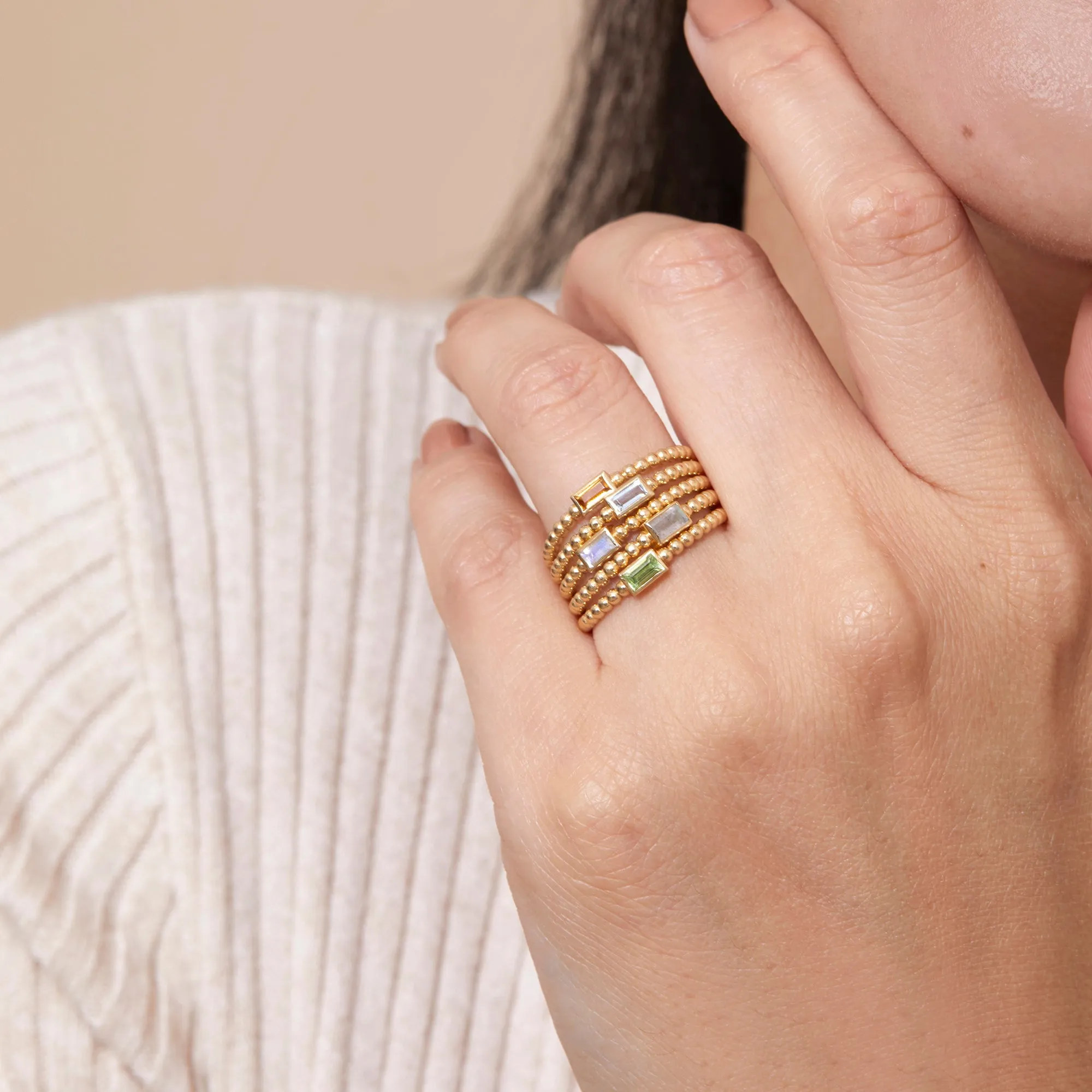 Beaded Aquamarine Ring, Remi