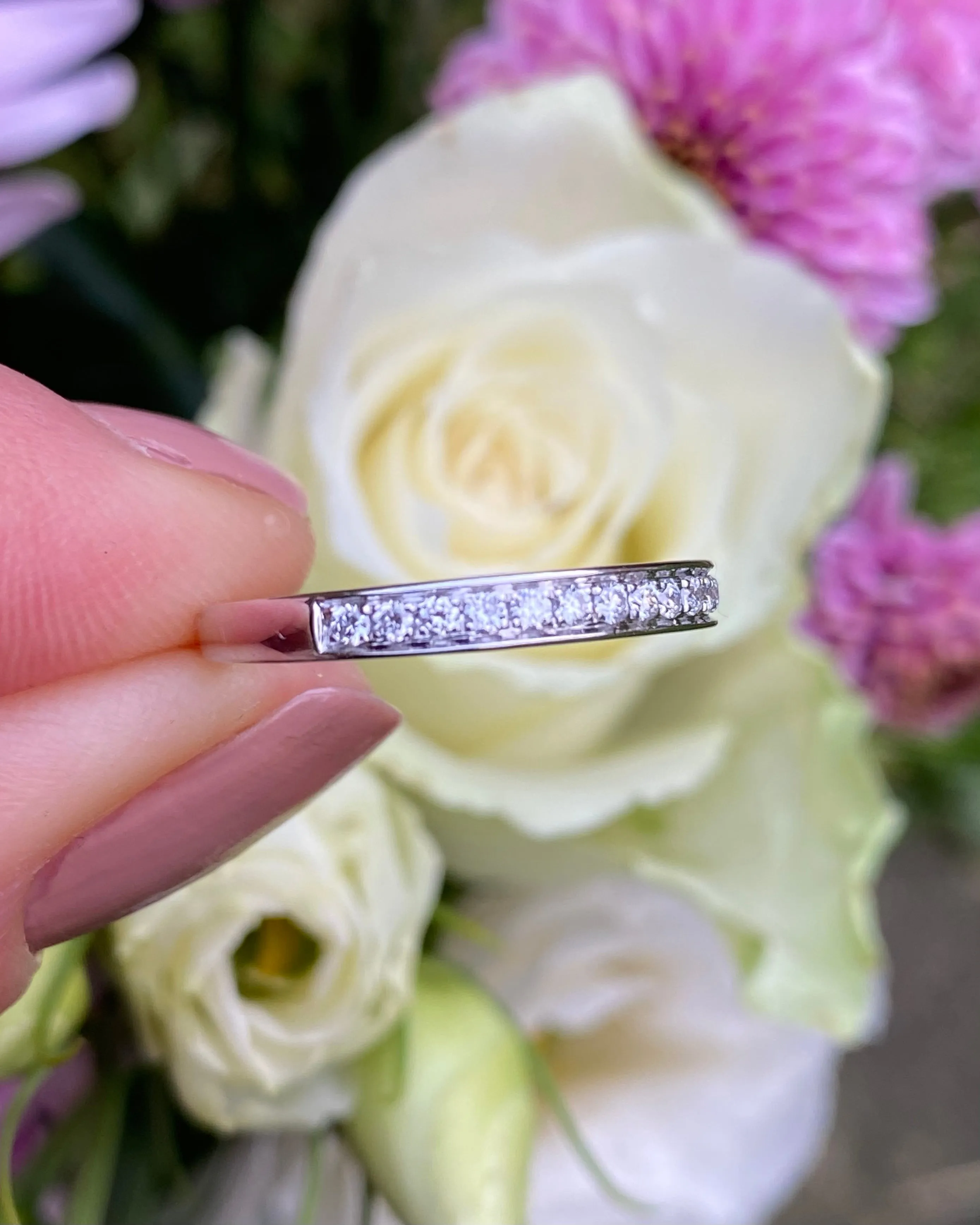 Brilliant Cut Diamond Half Eternity Wedding Ring 0.20ct 18ct White Gold