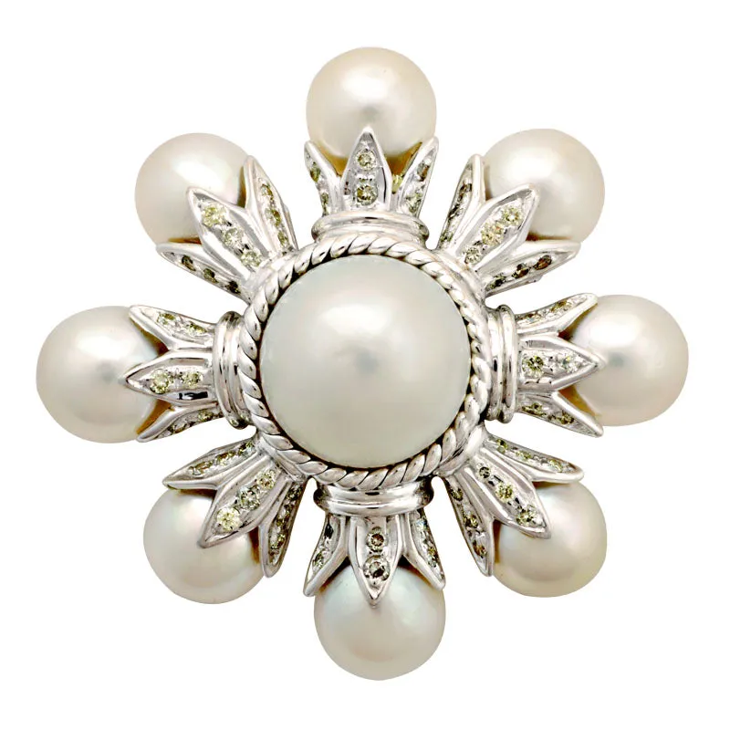 Brooch - South Sea Pearl and Diamond