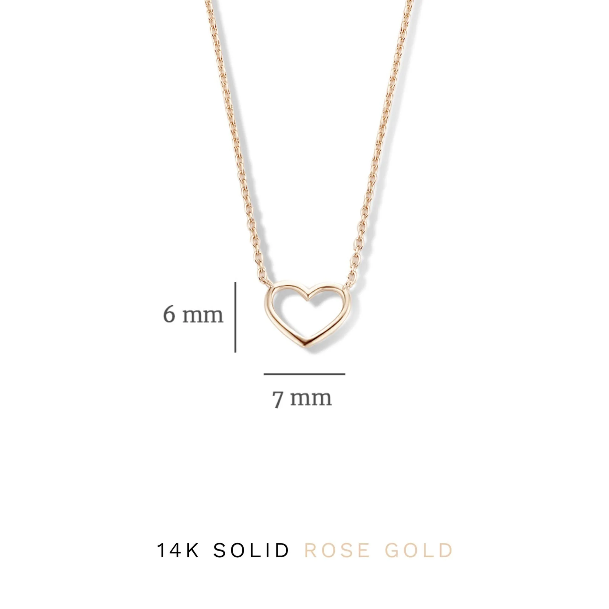 Cadeau d'Isabel 14 karat rose gold necklace & bracelet set with heart