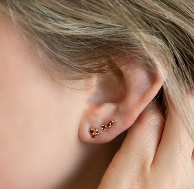 Cluster Trio Stud Earrings