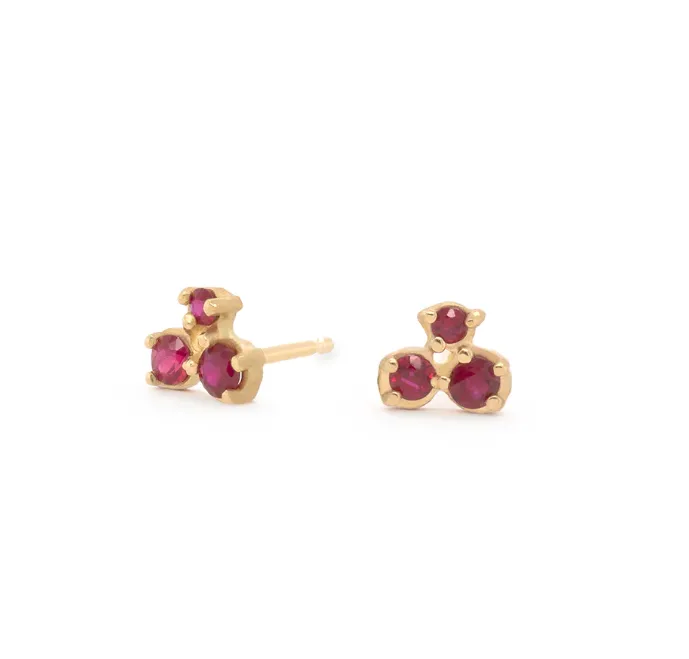 Cluster Trio Stud Earrings