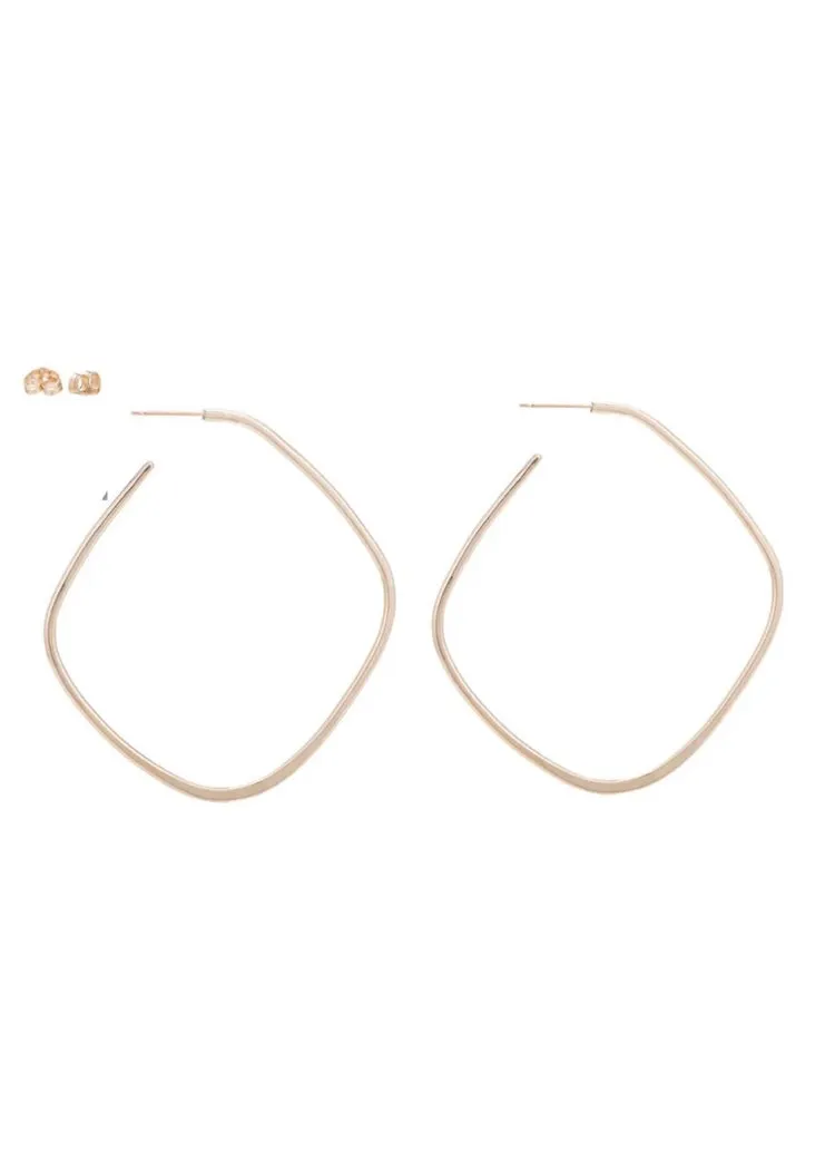 Colleen Mauer Designs | Large Yellow Gold Square Hoops