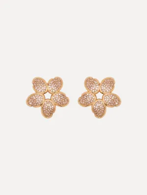 Crystal O Flower Earrings