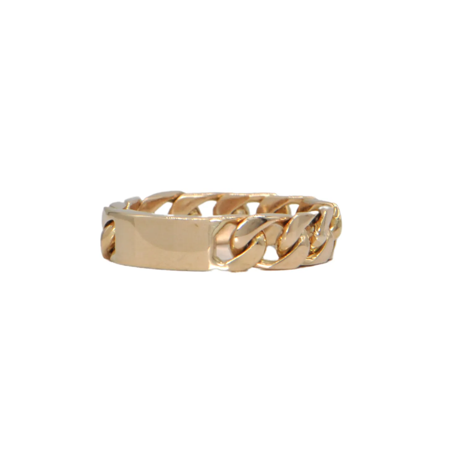 Daisy Exclusive 18k Gold Curb Link Ring with Plaque