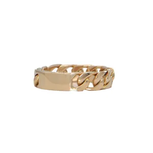 Daisy Exclusive 18k Gold Curb Link Ring with Plaque