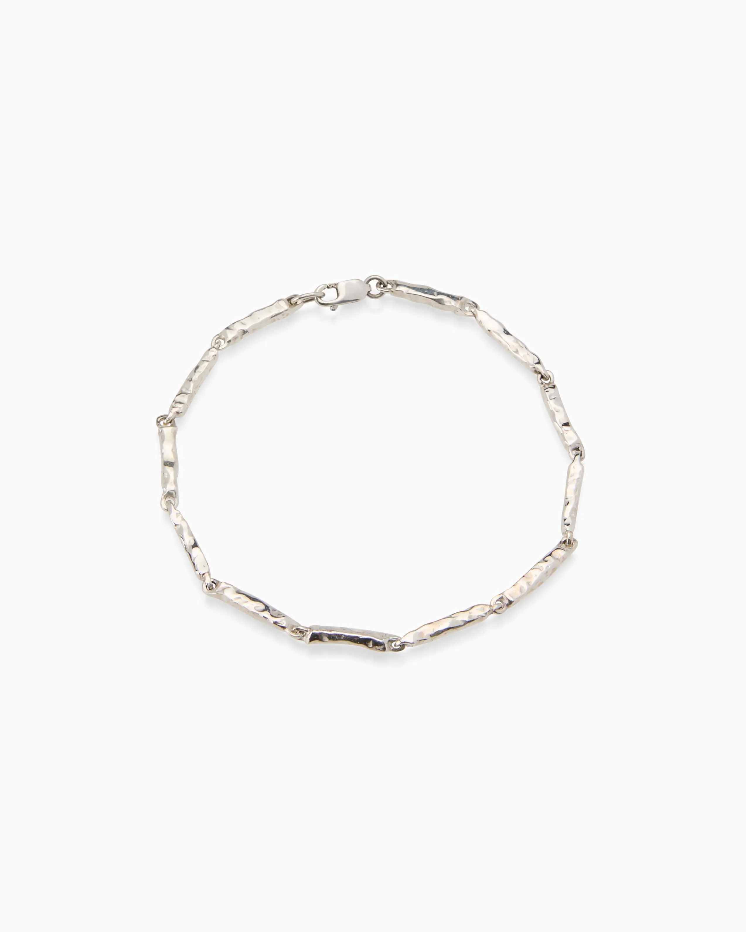 Delicate Hammered Bracelet | Silver
