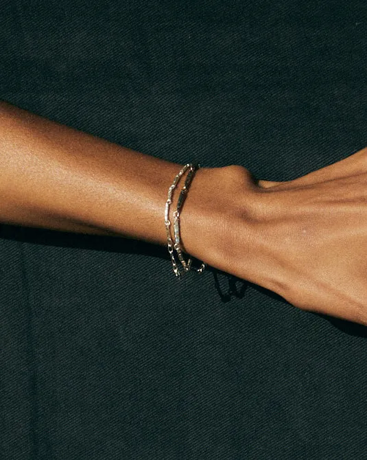 Delicate Hammered Bracelet | Silver