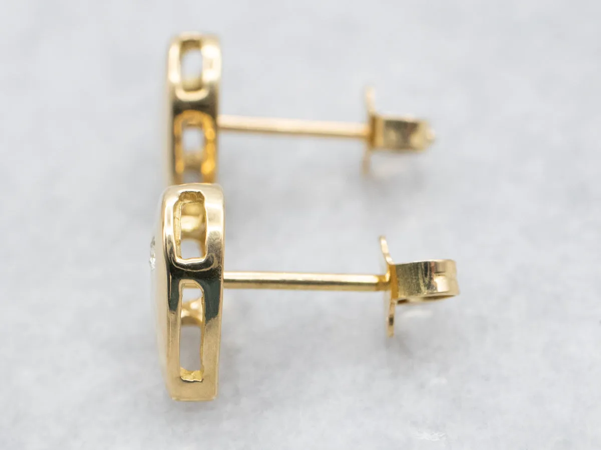Diamond Heart Shaped Stud Earrings