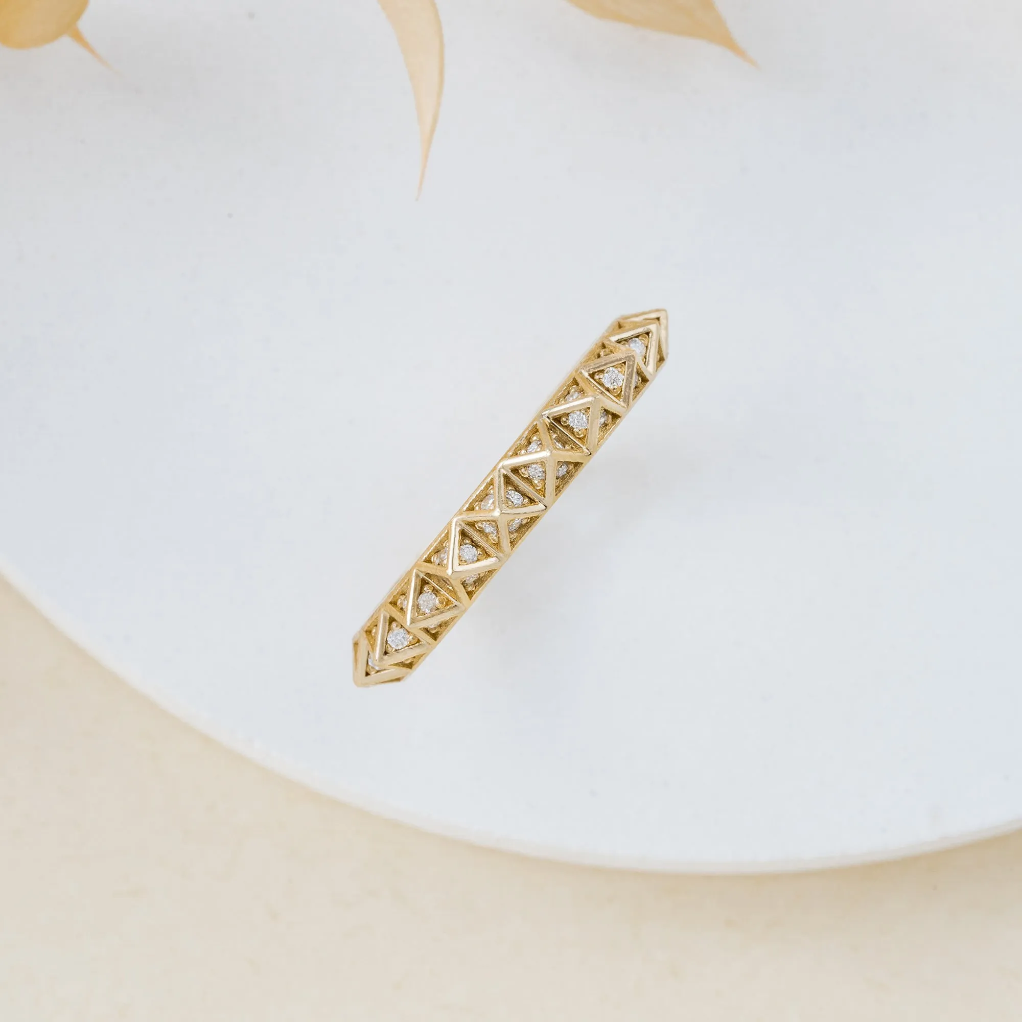 Diamond Pyramid Eternity Ring, Nefertiti