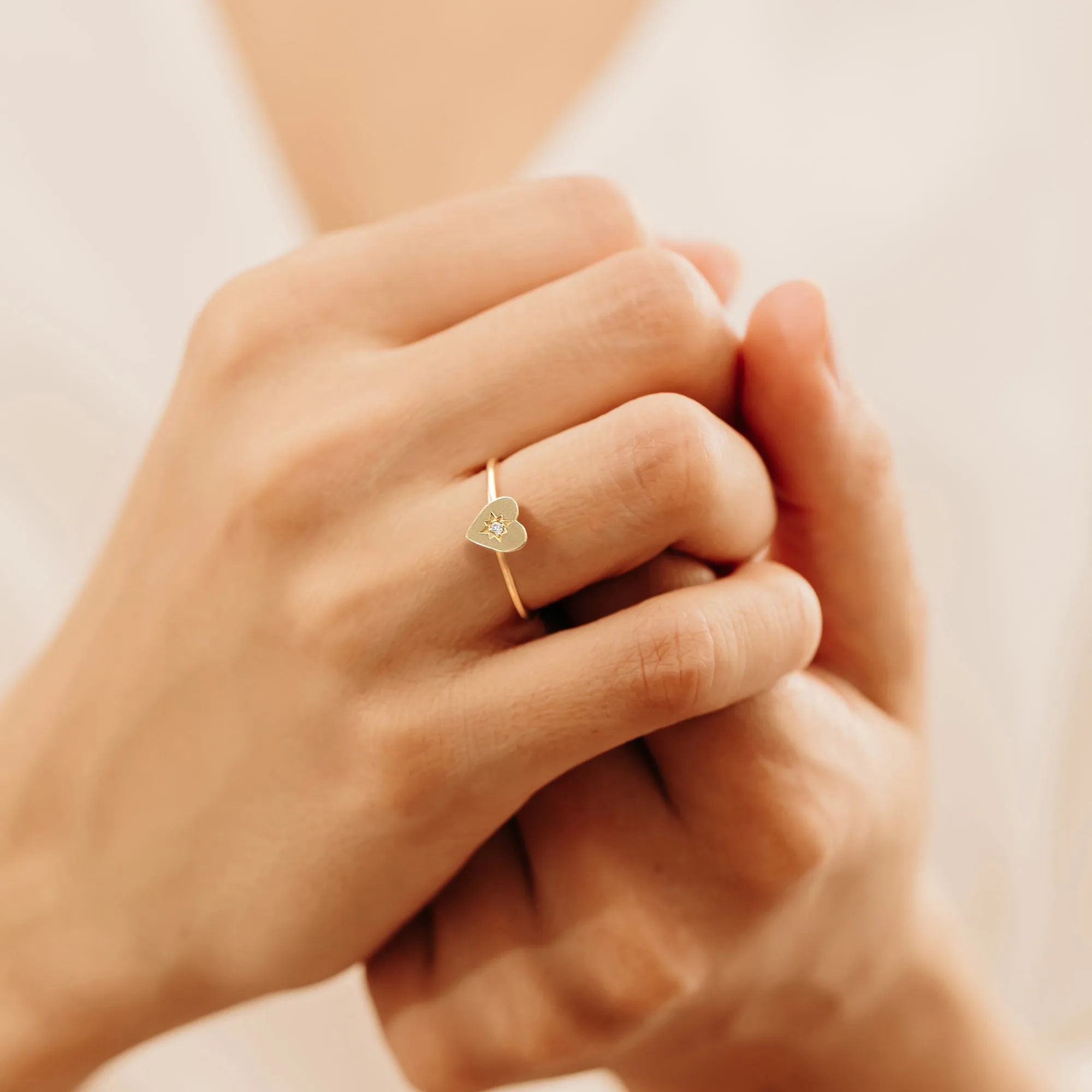 Diamond Starburst Heart Ring, Lily