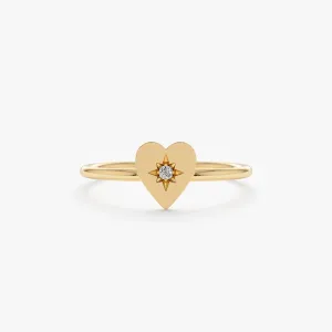 Diamond Starburst Heart Ring, Lily
