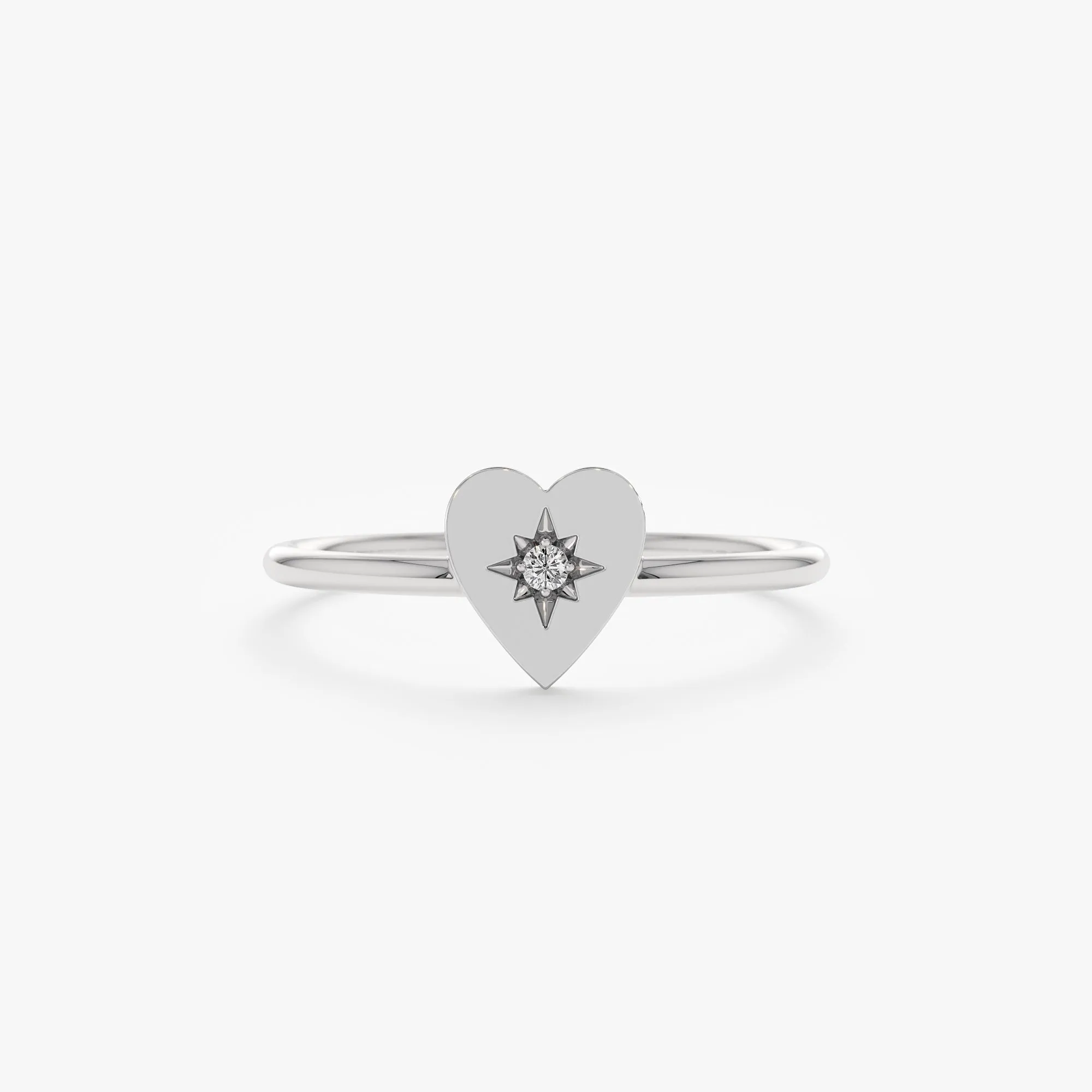 Diamond Starburst Heart Ring, Lily