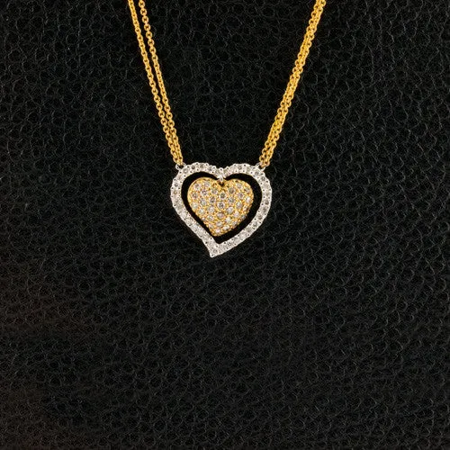 Double Diamond Heart Pendant