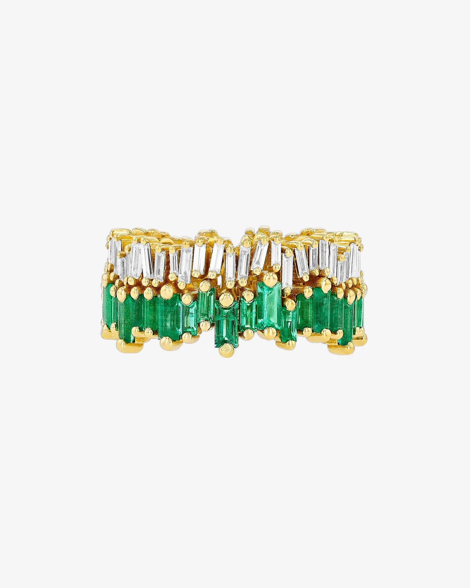 Double Stack Emerald Eternity Band