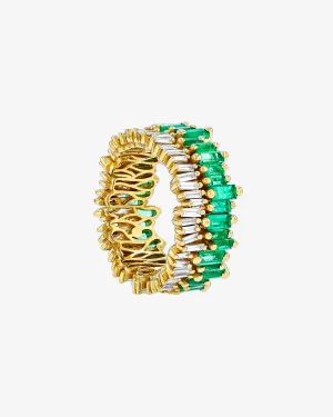 Double Stack Emerald Eternity Band