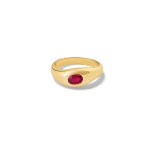 Duplus Ring Yellow Gold - Ruby