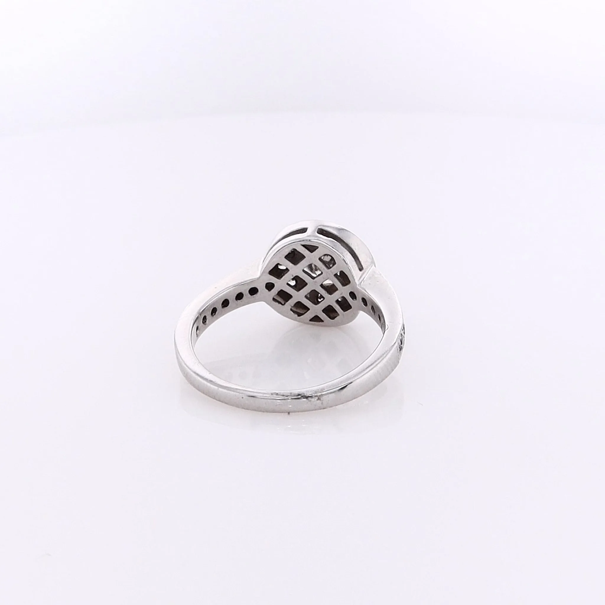 Estate 14 Karat White Gold Milgrain and Diamond Engagement Ring