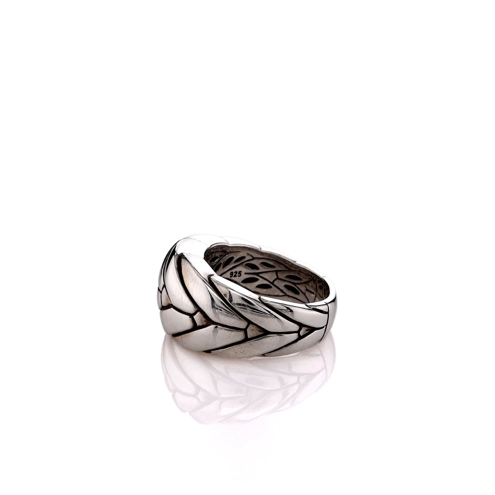 Estate John Hardy Sterling Silver Modern Chain Wide Tapered Ring