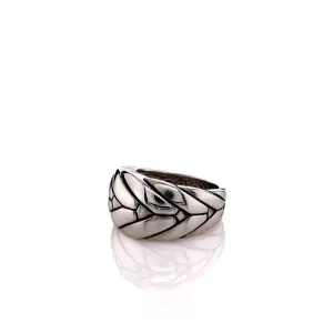 Estate John Hardy Sterling Silver Modern Chain Wide Tapered Ring