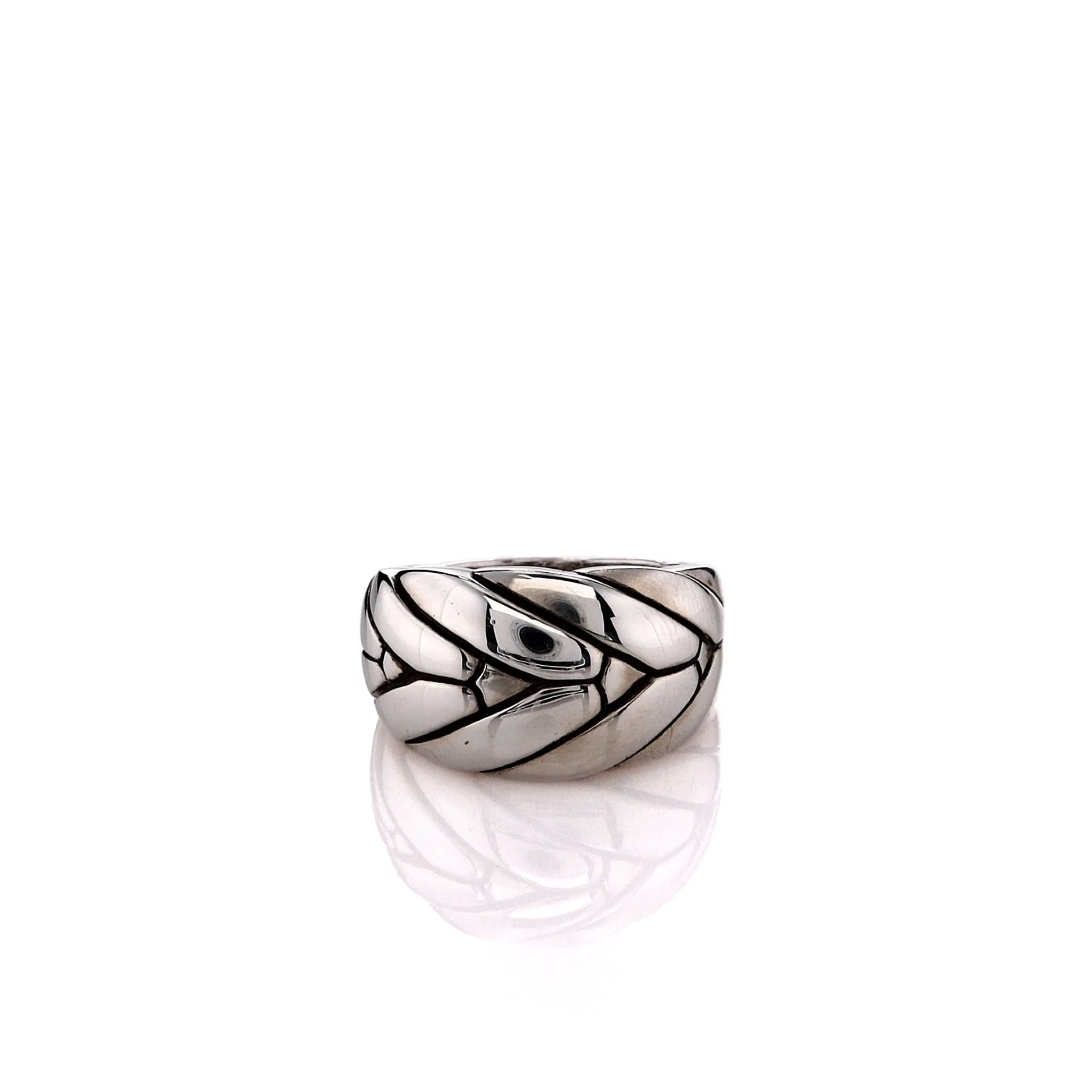 Estate John Hardy Sterling Silver Modern Chain Wide Tapered Ring