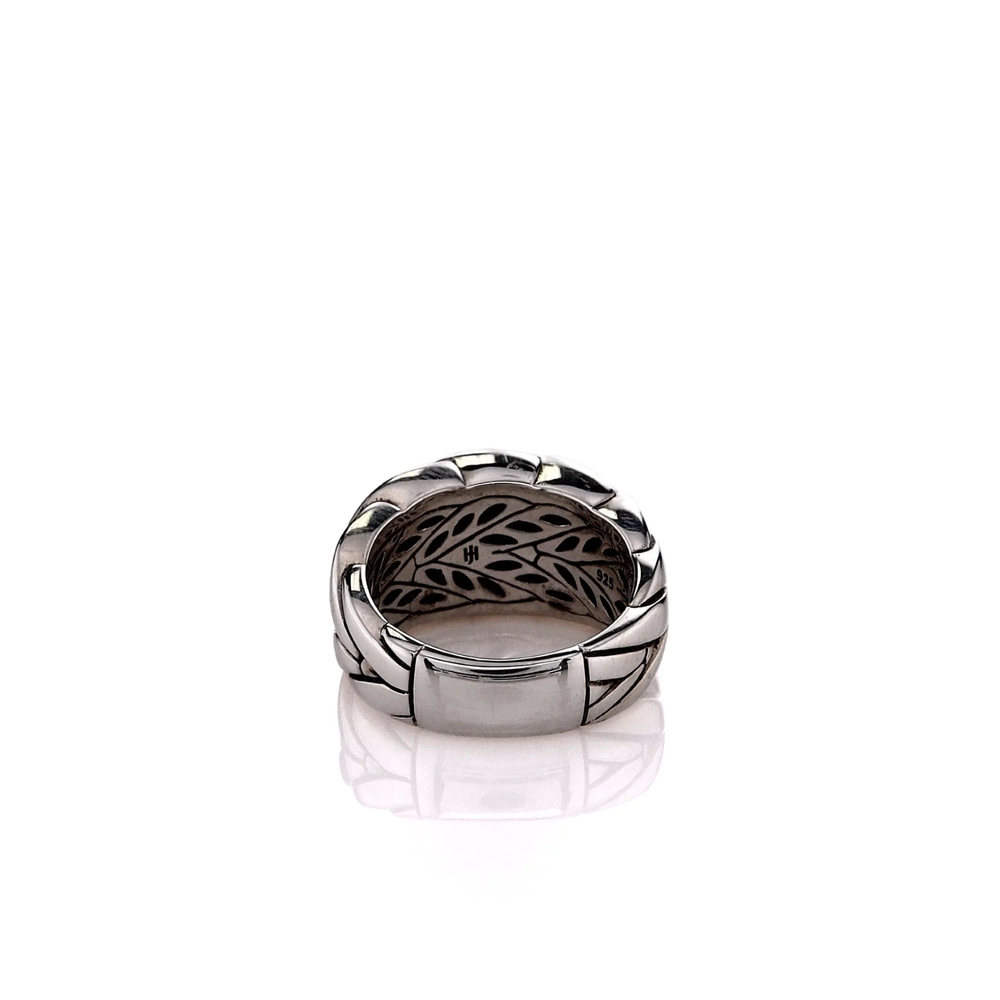 Estate John Hardy Sterling Silver Modern Chain Wide Tapered Ring