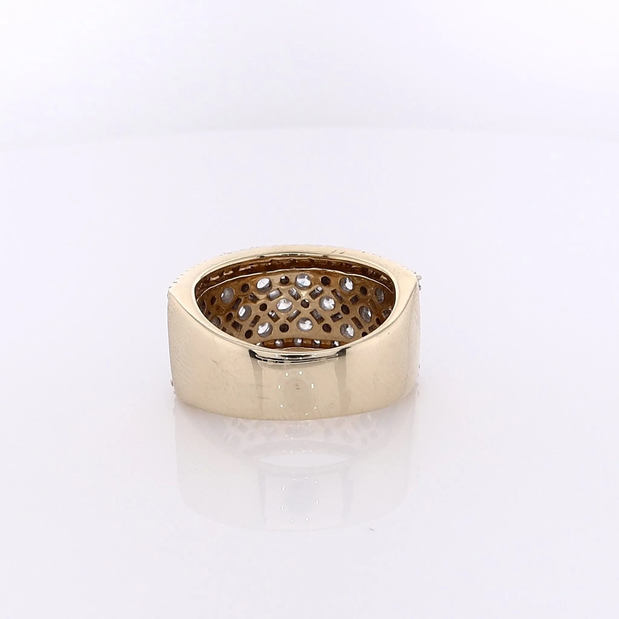 Estate Levian 14 karat Two-Tone Wide Tapered 5 Row Diamond Wedding Band